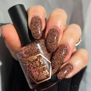 Image provided for Bee's Knees by a paid swatcher featuring the nail polish " My Place was Never in this World "