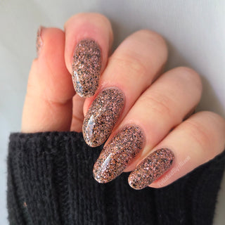 Image provided for Bee's Knees by a paid swatcher featuring the nail polish " My Place was Never in this World "