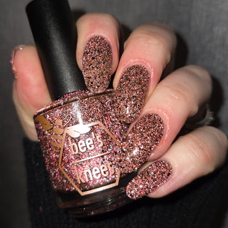 Image provided for Bee's Knees by a paid swatcher featuring the nail polish " My Place was Never in this World "