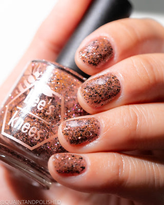 Image provided for Bee's Knees by a paid swatcher featuring the nail polish " My Place was Never in this World "