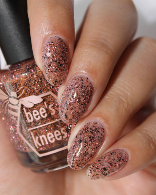 Image provided for Bee's Knees by a paid swatcher featuring the nail polish " My Place was Never in this World "