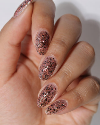 Image provided for Bee's Knees by a paid swatcher featuring the nail polish " My Place was Never in this World "