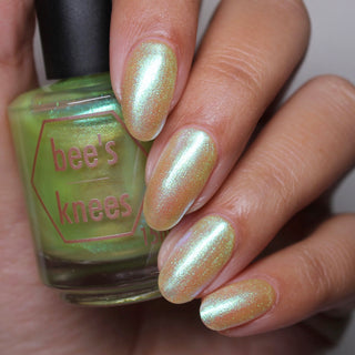 Image provided for Bee's Knees by a paid swatcher featuring the nail polish " Mirth "