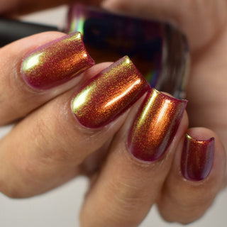 Image provided for Bee's Knees by a paid swatcher featuring the nail polish " The Bar is in Hell "