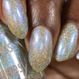 Image provided for Bee's Knees by a paid swatcher featuring the nail polish " Master of Spinning Bullshit "