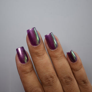 Image provided for Bee's Knees by a paid swatcher featuring the nail polish " Will Self-destruct For Likes "