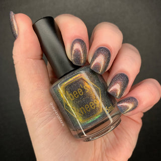 Image provided for Bee's Knees by a paid swatcher featuring the nail polish " Let Me Out "