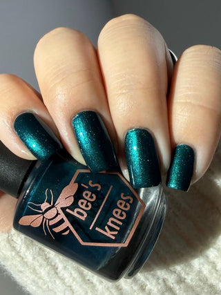 Image provided for Bee's Knees by a paid swatcher featuring the nail polish " Entirely Bewitching but so Odd "