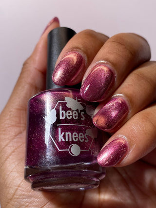 Image provided for Bee's Knees by a paid swatcher featuring the nail polish " I'm Prettier Than that Bitch Ever Was "