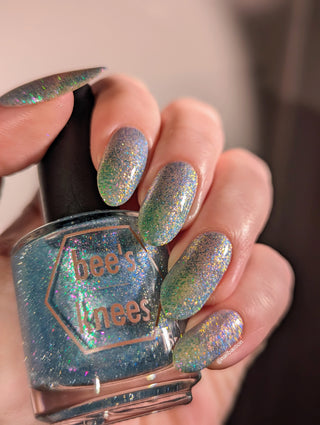 Image provided for Bee's Knees by a paid swatcher featuring the nail polish " Heartbreak "