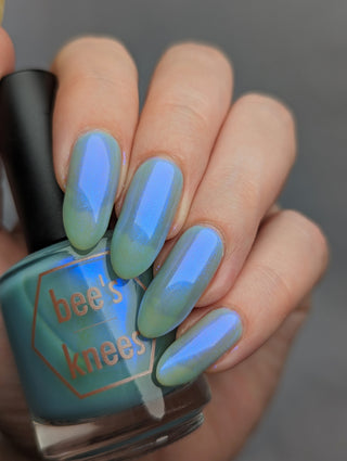 Image provided for Bee's Knees by a paid swatcher featuring the nail polish " Make Your Brother Proud "