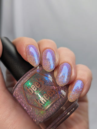 Image provided for Bee's Knees by a paid swatcher featuring the nail polish " Overgrown Mosquito "