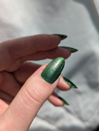 Image provided for Bee's Knees by a paid swatcher featuring the nail polish " Believing Something does not Make it True "