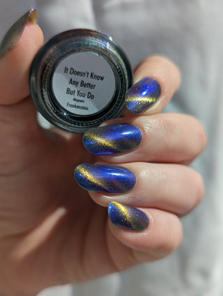 Image provided for Bee's Knees by a paid swatcher featuring the nail polish " It Doesn't Know Any Better, But You Do "