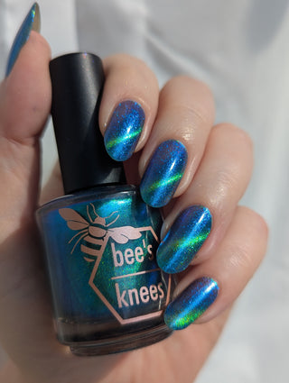 Image provided for Bee's Knees by a paid swatcher featuring the nail polish " In Seeking Life, I Created Death "