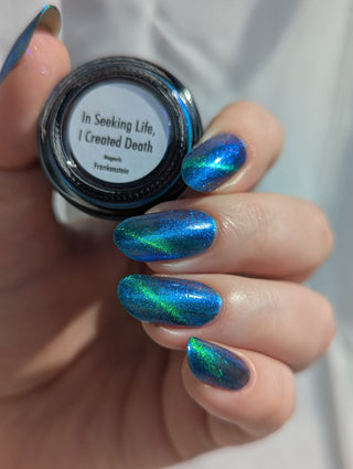 Image provided for Bee's Knees by a paid swatcher featuring the nail polish " In Seeking Life, I Created Death "