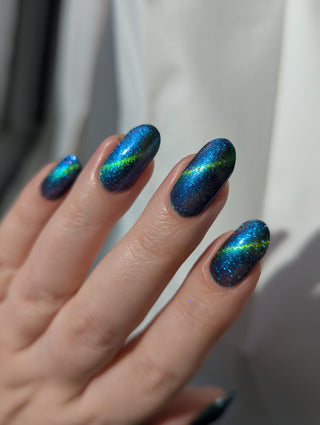 Image provided for Bee's Knees by a paid swatcher featuring the nail polish " In Seeking Life, I Created Death "