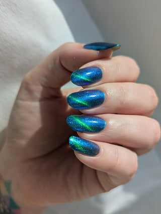 Image provided for Bee's Knees by a paid swatcher featuring the nail polish " In Seeking Life, I Created Death "