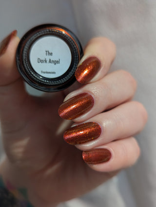 Image provided for Bee's Knees by a paid swatcher featuring the nail polish " The Dark Angel "
