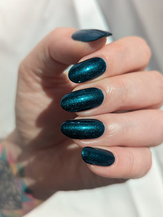 Image provided for Bee's Knees by a paid swatcher featuring the nail polish " Entirely Bewitching but so Odd "