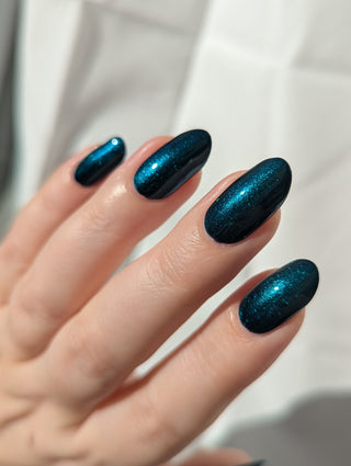 Image provided for Bee's Knees by a paid swatcher featuring the nail polish " Entirely Bewitching but so Odd "