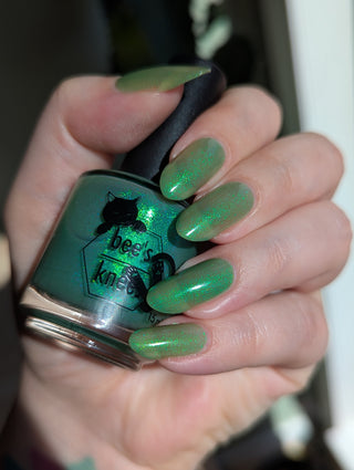 Image provided for Bee's Knees by a paid swatcher featuring the nail polish " I Really Liked Pudding "