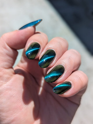 Image provided for Bee's Knees by a paid swatcher featuring the nail polish " This is Arkany "