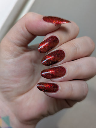 Image provided for Bee's Knees by a paid swatcher featuring the nail polish " Chained to the Desk "