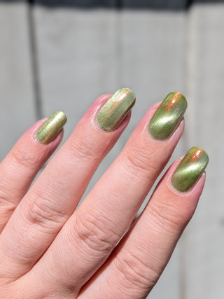Image provided for Bee's Knees by a paid swatcher featuring the nail polish " This One is Declined "