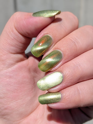 Image provided for Bee's Knees by a paid swatcher featuring the nail polish " This One is Declined "