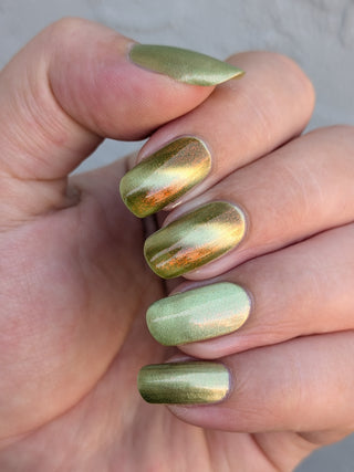 Image provided for Bee's Knees by a paid swatcher featuring the nail polish " This One is Declined "