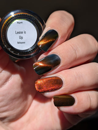 Image provided for Bee's Knees by a paid swatcher featuring the nail polish " Lease is Up "