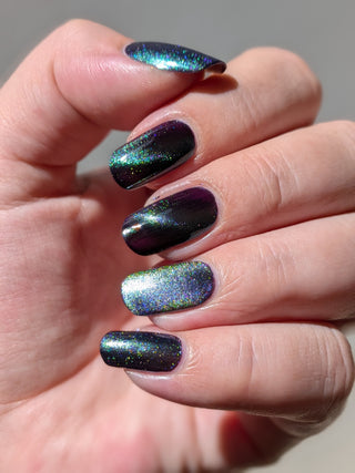 Image provided for Bee's Knees by a paid swatcher featuring the nail polish " An Insane F🦑cking Tentacle Sanctuary "