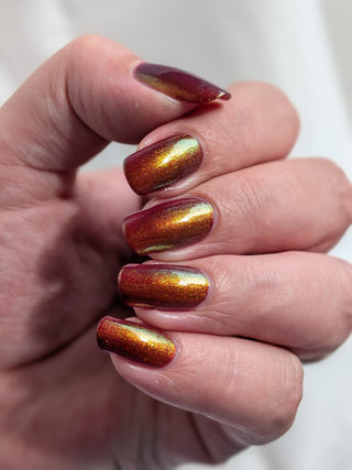 Image provided for Bee's Knees by a paid swatcher featuring the nail polish " The Bar is in Hell "