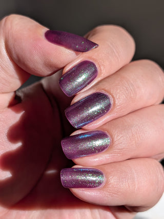 Image provided for Bee's Knees by a paid swatcher featuring the nail polish " Will Self-destruct For Likes "