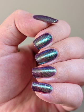 Image provided for Bee's Knees by a paid swatcher featuring the nail polish " Will Self-destruct For Likes "