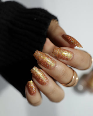 Image provided for Bee's Knees by a paid swatcher featuring the nail polish " The Golden Path "
