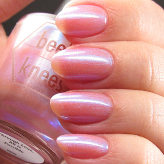 Image provided for Bee's Knees by a paid swatcher featuring the nail polish " Through Love, All is Possible "