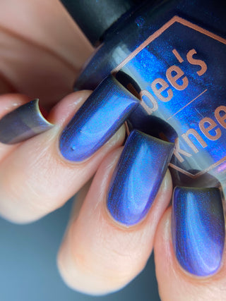Image provided for Bee's Knees by a paid swatcher featuring the nail polish " Shadowforged "