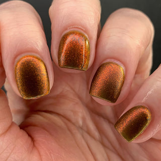 Image provided for Bee's Knees by a paid swatcher featuring the nail polish " I Went to Hell For You "