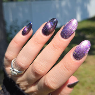 Image provided for Bee's Knees by a paid swatcher featuring the nail polish " Death is its Own Kind of Rebirth "