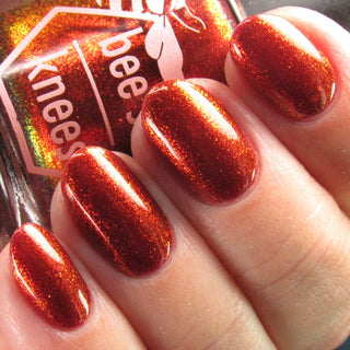 Image provided for Bee's Knees by a paid swatcher featuring the nail polish " The Dark Angel "