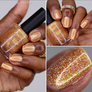Image provided for Bee's Knees by a paid swatcher featuring the nail polish " The Golden Path "