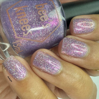 Image provided for Bee's Knees by a paid swatcher featuring the nail polish " Nokstella "
