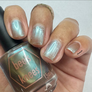 Image provided for Bee's Knees by a paid swatcher featuring the nail polish " Torrent "