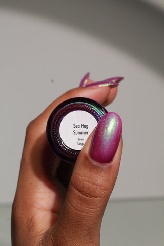 Image provided for Bee's Knees by a paid swatcher featuring the nail polish " Sea Hag Summer "