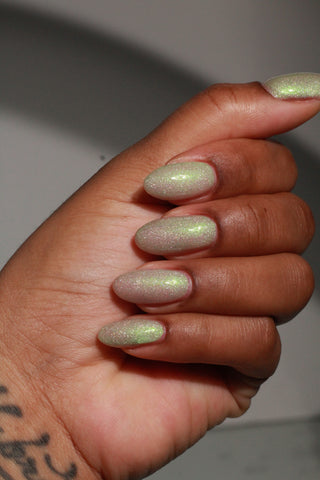 Image provided for Bee's Knees by a paid swatcher featuring the nail polish " Seafoam in my Blood "