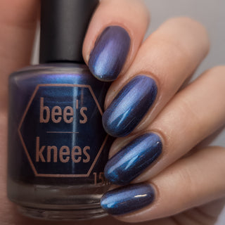 Image provided for Bee's Knees by a paid swatcher featuring the nail polish " Shadowforged "