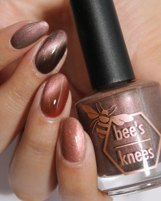 Image provided for Bee's Knees by a paid swatcher featuring the nail polish " She is Gone and I Long to Follow "