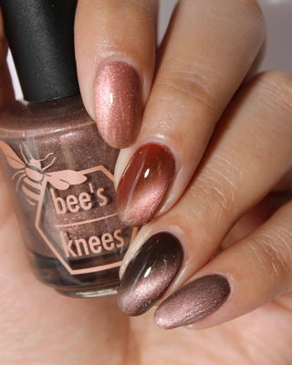 Image provided for Bee's Knees by a paid swatcher featuring the nail polish " She is Gone and I Long to Follow "